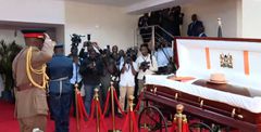 Public viewing of Raila Odinga's body at Kasarani Stadium