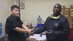 A screengrab image of the Kenyan worker who was caught on camera being assaulted by his Asian employer