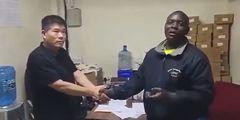 A screengrab image of the Kenyan worker who was caught on camera being assaulted by his Asian employer