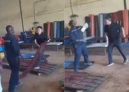 Screengrab image of the Kenyan worker who was caught on camera being assaulted by his Asian employer