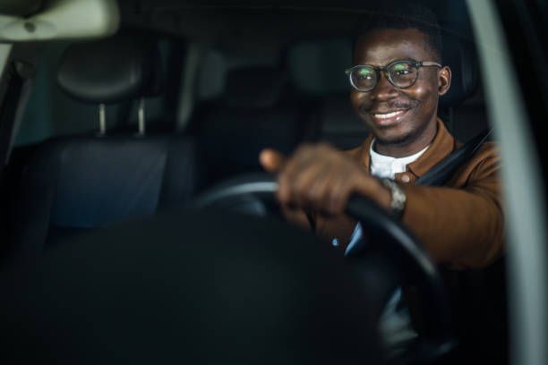 A person driving a car