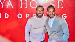 Omari Hardwick and John Burns at the grand opening of HQ House Kenya