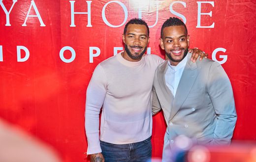 Omari Hardwick and John Burns at the grand opening of HQ House Kenya