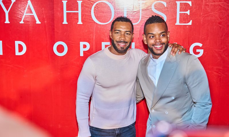 Omari Hardwick and John Burns at the grand opening of HQ House Kenya