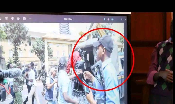 Screen grab from the prosecution's presentation, alleging the presence of Isaiah Ndumba on the day Rex Masai was shot