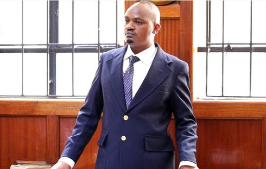 Constable Isaiah Ndumba, the principal suspect in the killing of Rex Masai, taking the stand