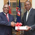 President Uhuru Kenyatta (right) and Environment CS Keriako Tobiko