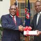 President Uhuru Kenyatta (right) and Environment CS Keriako Tobiko