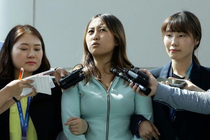Chung Yoo-Ra Chung was arrested on a Korean Air flight from Amsterdam early Wednesday and was escorted off the plane at Incheon by a team of prosecutors to face a handful of journalists and television cameras.