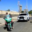 The motorcade of United Nations special envoy for Yemen Martin Griffiths is seen on January 28, 2019 after he arrived in Sanaa on his third trip to Yemen of the month