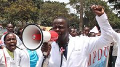 Kenyan nurses in a peaceful protest.