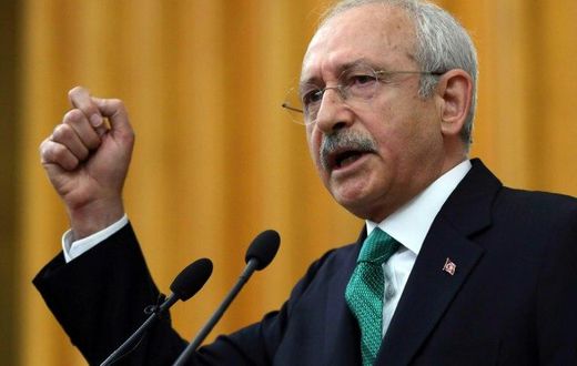 Kemal Kilicdaroglu, leader of Turkey's main opposition party the Republican People's Party (CHP), speaks at the Turkish parliament in Ankara, on April 18, 2017