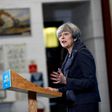 Britain's Prime Minister Theresa May speaks at an election campaign event in northeast England