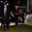 US President Donald Trump walks away from Marine One at the White House as he returns from his weekend trip to Mar-a-Lago