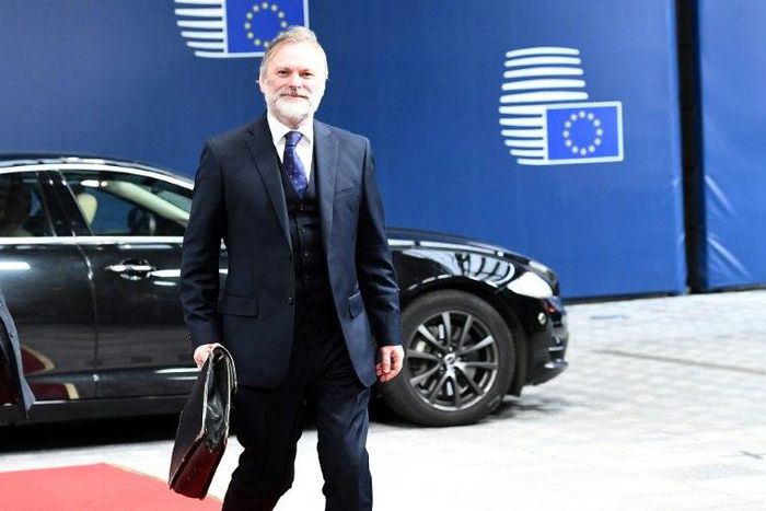 Britain's ambassador to the EU Tim Barrow arrives to deliver Brexit letter to EU president Donald Tusk