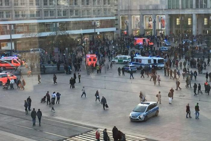 Berlin police said they made nine arrests after the fight broke out on the Alexanderplatz in the city centre