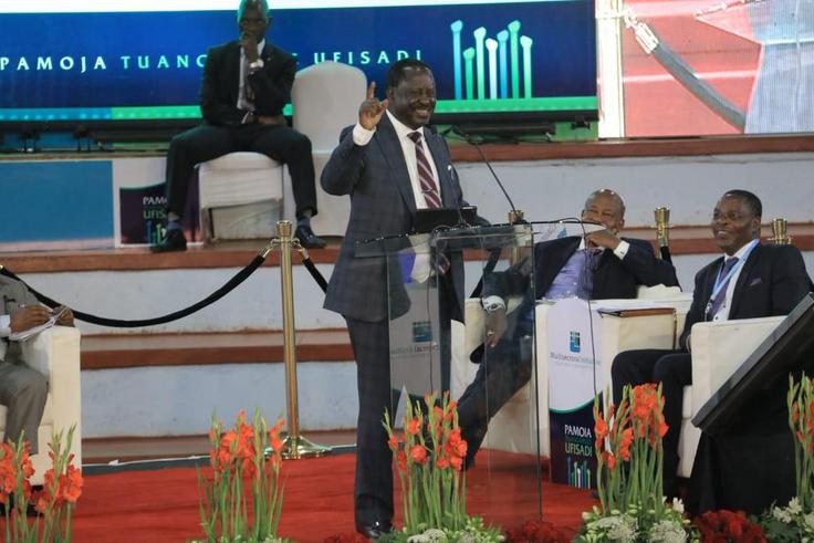 Special AU envoy Raila Odinga during the multi-sectoral National Anti-Corruption Conference (Twitter)