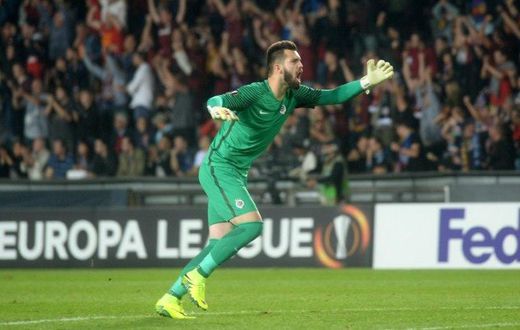 Tomas Koubek, pictured in September 2016, and midfielder Lukas Vacha were each fined 40,000 koruna (1,500 euros) for telling a female referee to "go back to the kitchen"