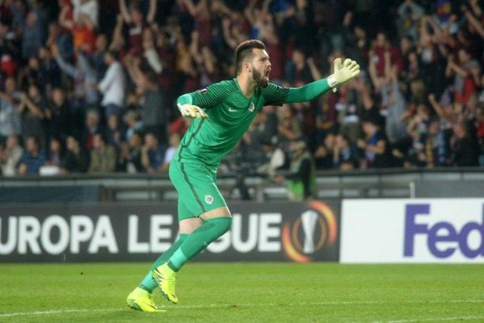 Tomas Koubek, pictured in September 2016, and midfielder Lukas Vacha were each fined 40,000 koruna (1,500 euros) for telling a female referee to "go back to the kitchen"