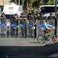 Turkish police stand in front of the municipality headquarters in Diyarbakir on October 30, 2016, during a pro-Kurdish demonstration
