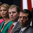 Family members of Republican presidential nominee Donald Trump, (from L-R) wife Melania Trump, daughter Ivanka Trump, and sons Eric Trump and Donald Trump Jr., pictured on October 9, 2016