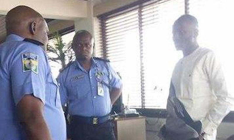 Apostle Johnson Suleiman pictured in a meeting with the Deputy Inspector General of Police, Joshak Habila and the Commissioner of Police, Okoye Celestine