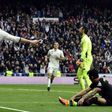 Real Madrid's Gareth Bale celebrates a goal during their Spanish league match against RCD Espanyol at the Santiago Bernabeu stadium in Madrid on February 18, 2017