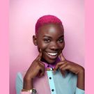 Pink short natural hair (Pinterest)