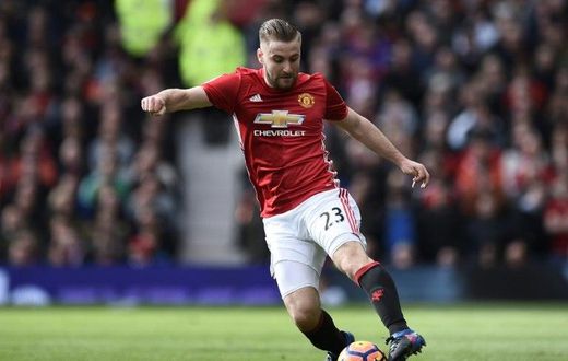 Manchester United defender Luke Shaw controls the ball during a English Premier League match between against Bournemouth at Old Trafford in Manchester, on March 4, 2017