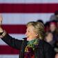 Democratic presidential candidate Hillary Clinton arrives for a rally in Philadelphia, Pennsylvania on October 22, 2016.