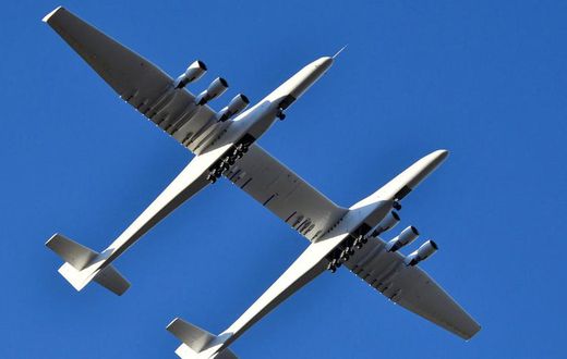 Stratolaunch, world's largest airplane by wingspan, takes its first flight