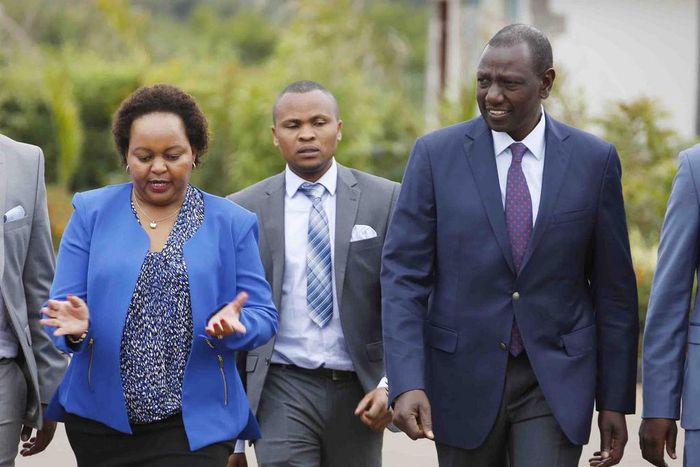 Deputy President William Ruto with Kirinyaga Governor Anne Waiguru (Twitter)