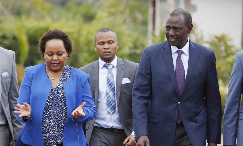 Deputy President William Ruto with Kirinyaga Governor Anne Waiguru (Twitter)