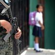 Military stand guard at Maximiliano Sagastume school on March 17, 2017