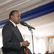 President Uhuru Kenyatta addressing mourners at the funeral of The Very Rev Dr Gatu in Karen, Nairobi.