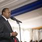 President Uhuru Kenyatta addressing mourners at the funeral of The Very Rev Dr Gatu in Karen, Nairobi.