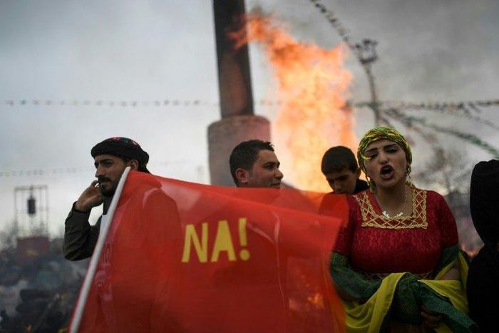 Newroz celebrations by Turkey's Kurds include campaigning for a 'no' vote in next month's referendum