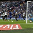 Eden Hazard (2L) scores Chelsea's crucial third goal in their FA Cup semi-final victory over Tottenham Hotspur at Wembley stadium