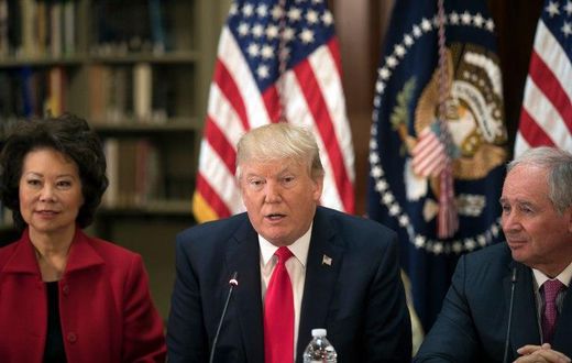 President Trump at a meeting in the Eisenhower Executive Office Building on Tuesday.