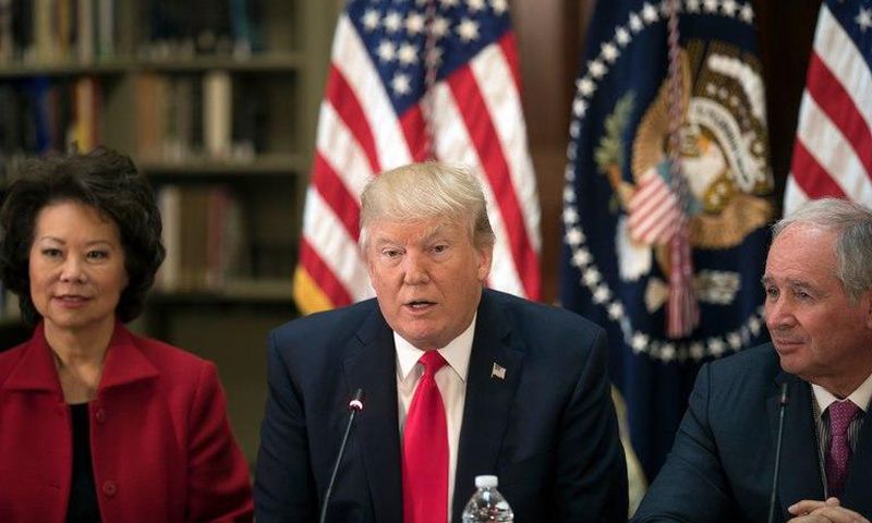 President Trump at a meeting in the Eisenhower Executive Office Building on Tuesday.