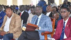 File image of Deputy President William Ruto (C) with Kiambu Governor Ferdinand Waititu (L) and Ruiru MP Simon Ng`ang`a at a past church event