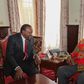 President Uhuru Kenyatta chats with former President Daniel arap Moi when he paid him a courtesy call at his home in Kabarnet Gardens in Nairobi on February 16, 2017.
