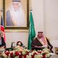Saudi King Salman meets Theresa May during the Gulf Cooperation Council summit in Manama on December 6, 2016
