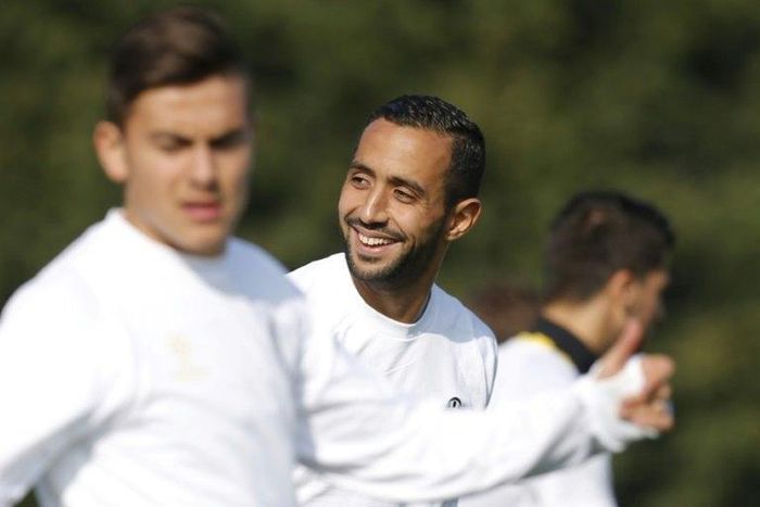 Juventus' defender Medhi Amine Benatia pictured training in March