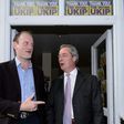 When times were better: Douglas Carswell (left) poses with then-UKIP boss Nigel Farage after being elected MP in 2014