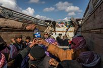 A convoy of trucks carrying people away from the last territory held by ISIS in eastern Syria.CreditIvor Prickett for The New York Times