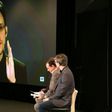 Edward Snowden speaks via videolink during Politicon at the Los Angeles Convention Center on October 10, 2015
