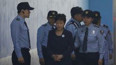 Handcuffed and on her way to court, the fall from grace for ousted South Korean president Park Geun-hye has been steep