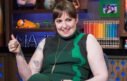 Lena Dunham Just Got a Huge Neck Tattoo