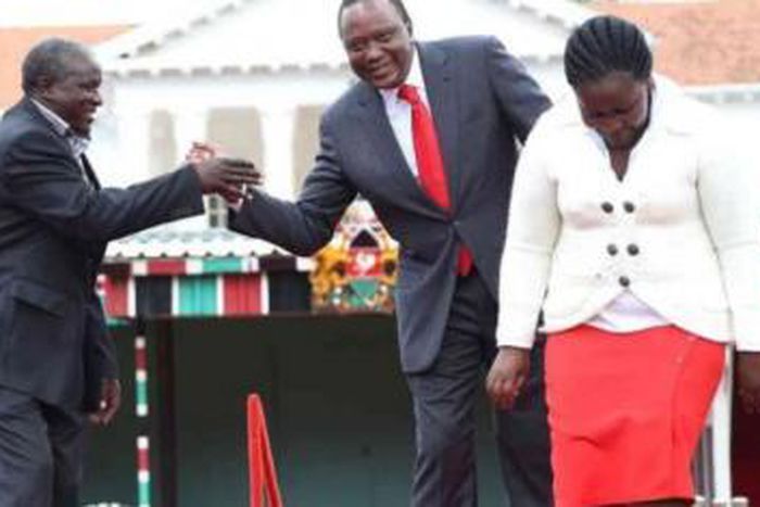 President Kenyatta with Former Kibwezi MP and Tip Tip Party leader Kalembe Ndile